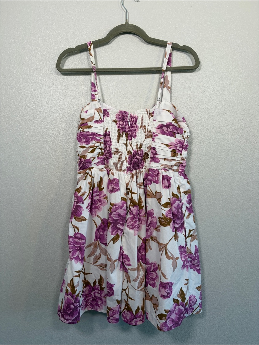 Abercrombie Emerson Wide Strap Fit & Flare Mini Dress in Purple Floral - M - Picture 5 of 5